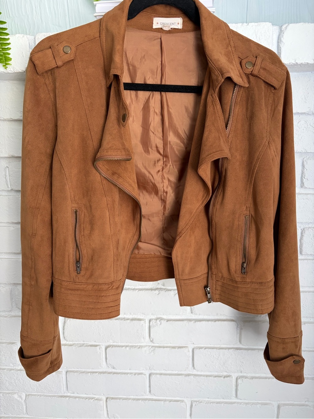Crescent Brown Suede Moto Jacket